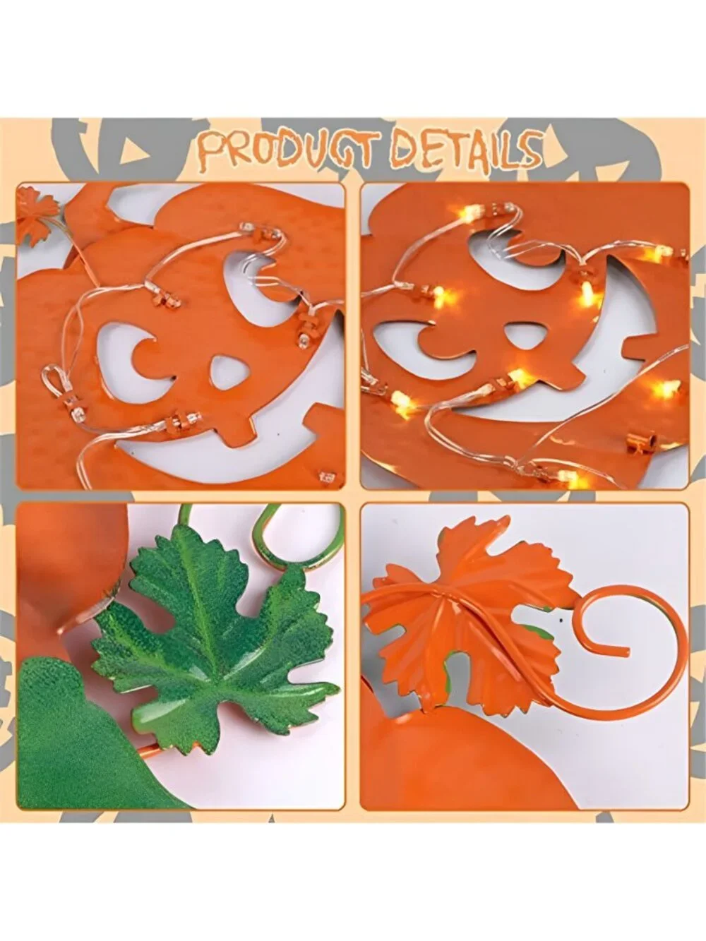 3 Pack Halloween Lighted Pumpkin Garden Stakes, Metal Jack-o-Lantern